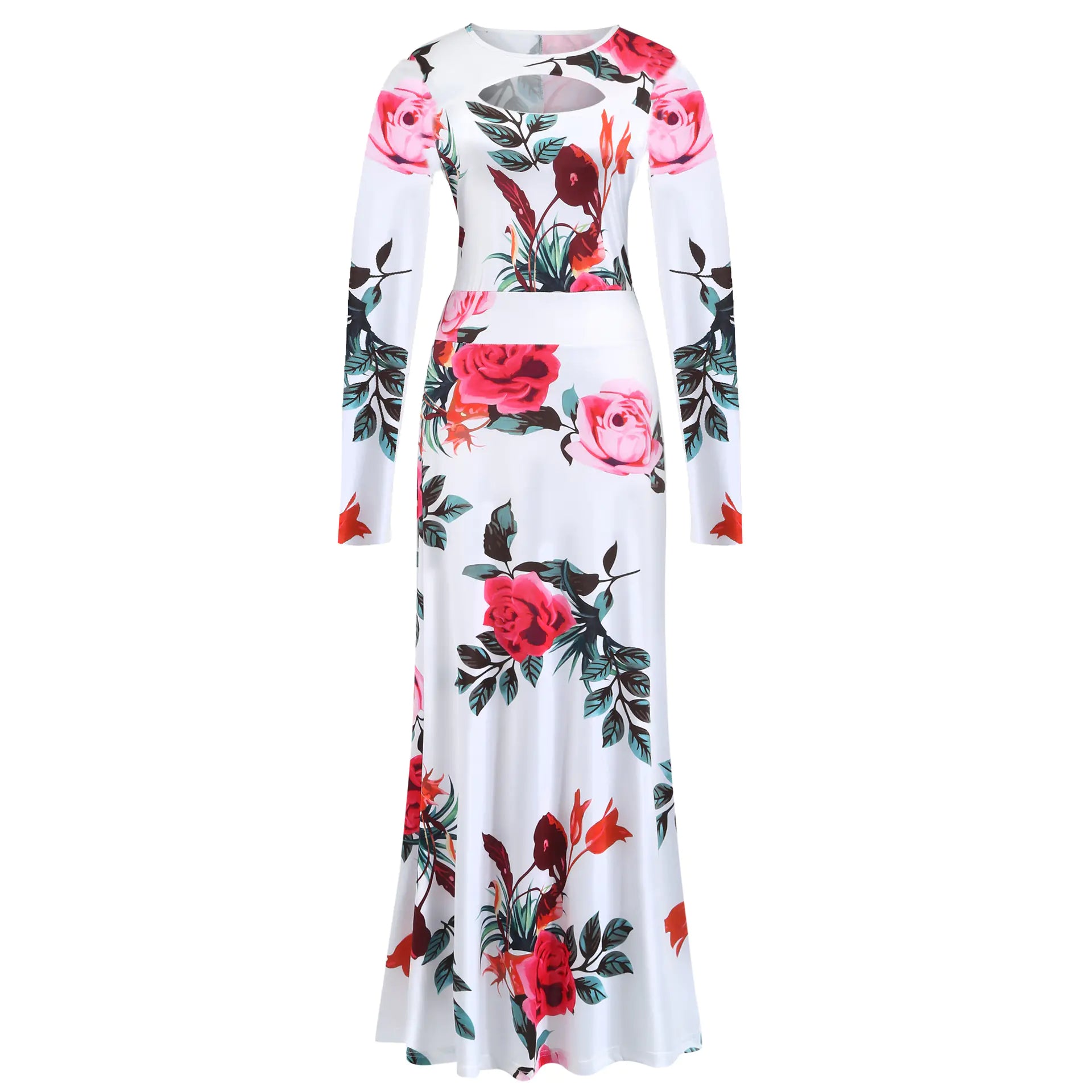 Fashion Digital Print Dress with Flared Design